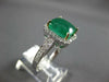 LARGE 4.81CT DIAMOND & AAA EMERALD 14KT WHITE GOLD SQUARE HALO ENGAGEMENT RING
