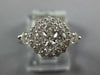 ESTATE 0.85CT DIAMOND 18KT WHITE GOLD 3D ROUND CLUSTER HALO FLOWER LOVE RING