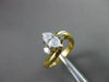 ESTATE .71CT DIAMOND 18KT Y&W GOLD ROUND & MARQUISE WAVE ENGAGEMENT RING #17436