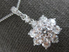 ESTATE LARGE 1.27CT DIAMOND 14KT WHITE GOLD FLOWER FILIGREE FUN FLOATING PENDANT