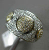 ESTATE WIDE 1.28CT DIAMOND 18KT WHITE & YELLOW GOLD 3D PAVE ETOILE FUN RING