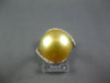 LARGE .32CT DIAMOND & AAA GOLDEN SOUTH SEA PEARL 18KT YELLOW GOLD 3D LOVE RING