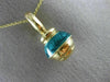 ESTATE AAA GREEN ENAMEL 14KT YELLOW GOLD 3D FUN FLOATING PENDANT #MILANO025