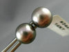 ESTATE AAA GREY TAHITIAN PEARL 14KT WHITE GOLD CLASSIC STUD EARRINGS 8mm #24419