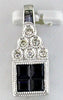 .61CT DIAMOND & AAA SAPPHIRE 14KT WHITE GOLD PRINCESS & ROUND FLOATING PENDANT