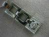 ESTATE LARGE .71CT DIAMOND 18KT WHITE GOLD BEZEL SQUARE HALO PENDANT CHAIN 14223