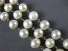ESTATE LARGE 925 SILVER AAA PEARL 3D 3 STRAND CLASSIC LOVE NECKLACE #HSTAR-306