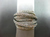 ESTATE WIDE 1.77CT DIAMOND 14K WHITE & YELLOW GOLD 3D MULTI ROW ANNIVERSARY RING