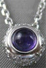 ESTATE 1.20CTW FLOATING DIAMOND AMETHYST 18K WHITE GOLD FILIGREE PENDANT #2490