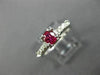 ANTIQUE WIDE .53CT DIAMOND & RUBY 14K WHITE GOLD FISH TAIL ENGAGEMENT RING 27642