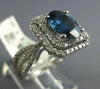 LARGE 3.03CT DIAMOND & AAA SAPPHIRE 14KT WHITE GOLD OVAL SQUARE ENGAGEMENT RING