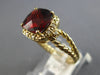 2CT DIAMOND & AAA GARNET 14KT YELLOW GOLD 3D CUSHION & ROUND FILIGREE LOVE RING