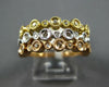 ESTATE WIDE .35CT DIAMOND 14KT TRI COLOR GOLD FILIGREE MILGRAIN STACKABLE RING