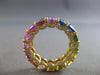 LARGE 8.01CT DIAMOND & AAA MULTI COLOR SAPPHIRE 18KT YELLOW GOLD 3D RING #21146