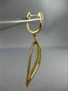 ESTATE .60CT ROUND DIAMOND 18KT YELLOW GOLD 3D LEAF HUGGIE OPEN HANGING EARRINGS