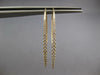 LONG .58CT DIAMOND 14K YELLOW GOLD 3D GRADUATING BAR LEVERBACK HANGING EARRINGS