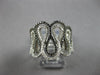 WIDE .99CT BLACK & WHITE DIAMOND 14K WHITE GOLD MULTI WAVE CRISS CROSS LOVE RING