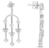 ESTATE 1.52CT DIAMOND 18KT WHITE GOLD 3D CHANDELIER FUN HANGING EARRINGS