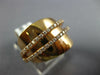 ESTATE LARGE .32CT DIAMOND 18KT ROSE GOLD 3D DOUBLE ROW FUN RING
