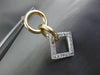 ESTATE .46CT DIAMOND 14K WHITE & YELLOW GOLD 3D CIRCLE & SQUARE HANGING EARRINGS