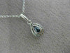 ESTATE .67CT DIAMOND & AAA SAPPHIRE 14KT WHITE GOLD TEAR DROP PEAR SHAPE PENDANT