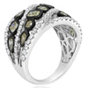 3.35CT WHITE & FANCY YELLOW MULTI SHAPE DIAMOND 18KT WHITE & BLACK GOLD 3D RING