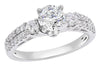 ESTATE 1.61CT DIAMOND 14KT WHITE GOLD 3D ROUND CLASSIC 3 STONE ENGAGEMENT RING