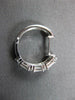 .65CT DIAMOND 14KT WHITE GOLD 3D ROUND & BAGUETTE 2 ROW HUGGIE HANGING EARRINGS