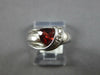 ESTATE 1.53CT DIAMOND & AAA GARNET 14KT WHITE GOLD 3D ROUND & TRILLION FUN RING