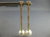 ESTATE LARGE .47CT DIAMOND & AAA SOUTH SEA PEARL 18KT YELLOW GOLD HEART SHAPE EARRINGS