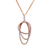 ESTATE LARGE .80CT DIAMOND 18KT ROSE GOLD TRIPLE TEAR DROP FUN FLOATING PENDANT