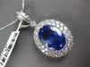 EXTRA LARGE 6.5CT DIAMOND & AAA TANZANITE 18KT WHITE GOLD OVAL FLOATING PENDANT