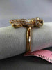 ESTATE LARGE .76CT DIAMOND & AAA TSAVSORITE 18KT ROSE GOLD HAPPY PUPPY FUN RING