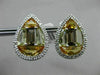 ESTATE .22CT DIAMOND & MULTI GEM 14KT WHITE GOLD 3D PEAR SHAPE CLIP ON EARRINGS