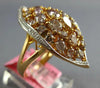 LARGE 3.56CT MULTI COLOR DIAMOND 18KT ROSE GOLD MARQUISE SHAPE FILIGREE FUN RING