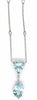 LARGE 7.67CT DIAMOND & AAA AQUAMARINE 18KT WHITE GOLD MULTI SHAPE LOVE NECKLACE