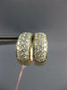 WIDE 1.50CT DIAMOND 14KT YELLOW GOLD THREE ROW CLASSIC HUGGIE HANGING EARRINGS