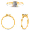 .24CT DIAMOND 14K YELLOW GOLD ROUND & BAGUETTE CLASSIC SQUARE INVISIBLE FUN RING