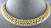 LARGE 51.48CT WHITE & FANCY YELLOW DIAMOND 18KT TWO TONE GOLD 3D TENNIS NECKLACE