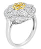 ESTATE .41CT DIAMOND 14KT 2 TONE GOLD 3D ROUND FLOWER FILIGREE CIRCULAR FUN RING