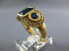 LARGE 2.66CT DIAMOND & AAA SAPPHIRE 14K YELLOW GOLD EMERALD CUT & ROUND FUN RING