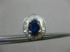 ESTATE 3.38CT DIAMOND & AAA SAPPHIRE 18K WHITE GOLD OVAL HALO CLIP ON EARRINGS