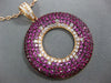 LARGE 3.45CT DIAMOND & AAA PINK SAPPHIRE 18KT ROSE GOLD CIRCLE OF LIFE PENDANT