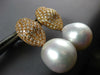 LARGE 2.2CT DIAMOND & AAA SOUTH SEA PEARL 18K ROSE GOLD CLUSTER HANGING EARRINGS