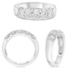 1.5CT DIAMOND PLATINUM OVAL 5 STONE LUCIDA SHARED PRONG WEDDING ANNIVERSARY RING