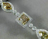 GIA WIDE 8.67CT WHITE & FANCY YELLOW DIAMOND 18KT 2 TONE GOLD 3D TENNIS BRACELET