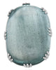 EXTRA LARGE 87.66CT DIAMOND & AAA AQUAMARINE 18KT WHITE GOLD OVAL FILIGREE RING