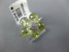 ESTATE 5.17CT DIAMOND & AAA GREEN AMETHYST 14KT WHITE GOLD 3D FLOWER FUN RING