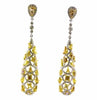 EXTRA LARGE 5.87CT MULTI COLOR DIAMOND 18KT TWO TONE GOLD DOUBLE DOME EARRINGS