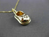 ESTATE 14KT YELLOW GOLD SHINY BABY DRESS SHOE CHARM PENDANT & CHAIN #23512